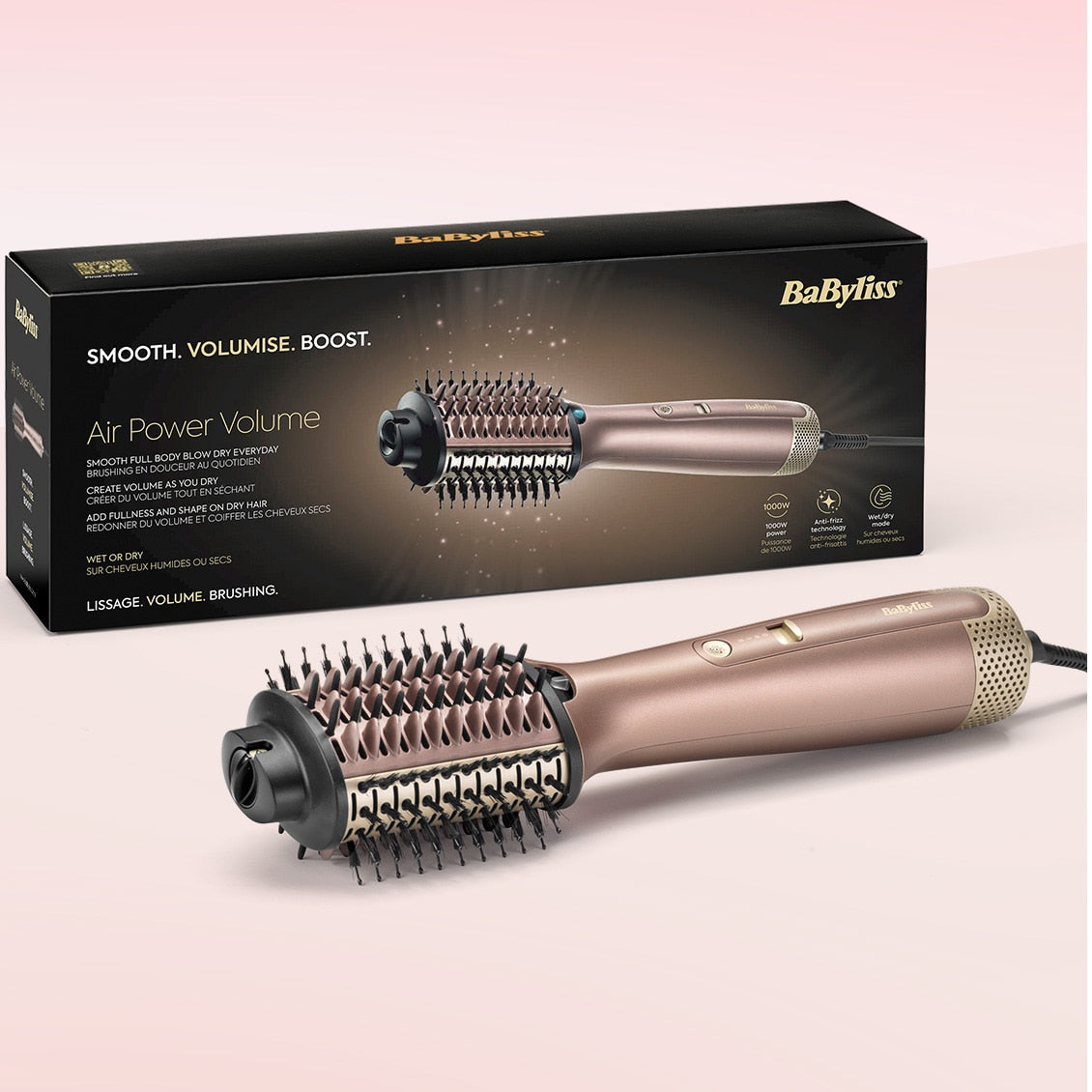 Air Power Volume hajformázó kefe 1000W, rose gold, AS95E