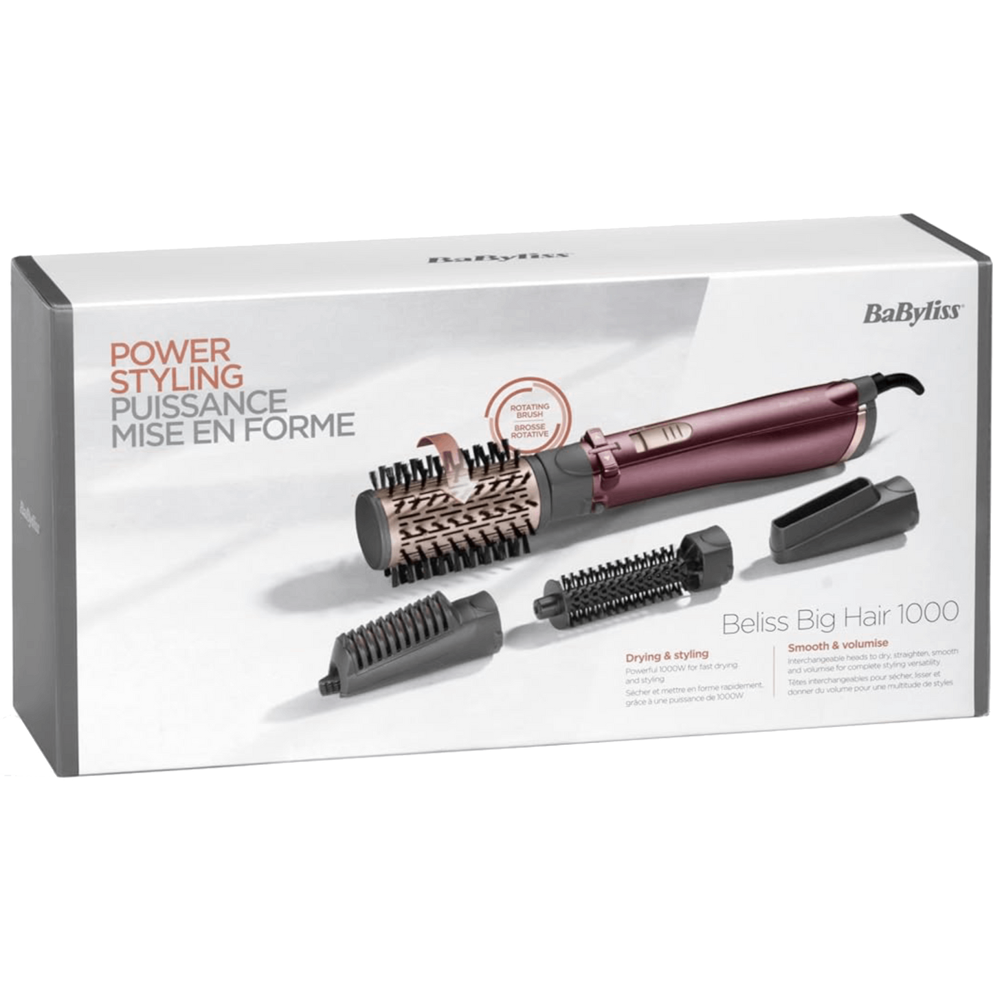 Beliss Big Hair forgókefés hajformázó 1000W, 4 kiegészítővel, AS960E