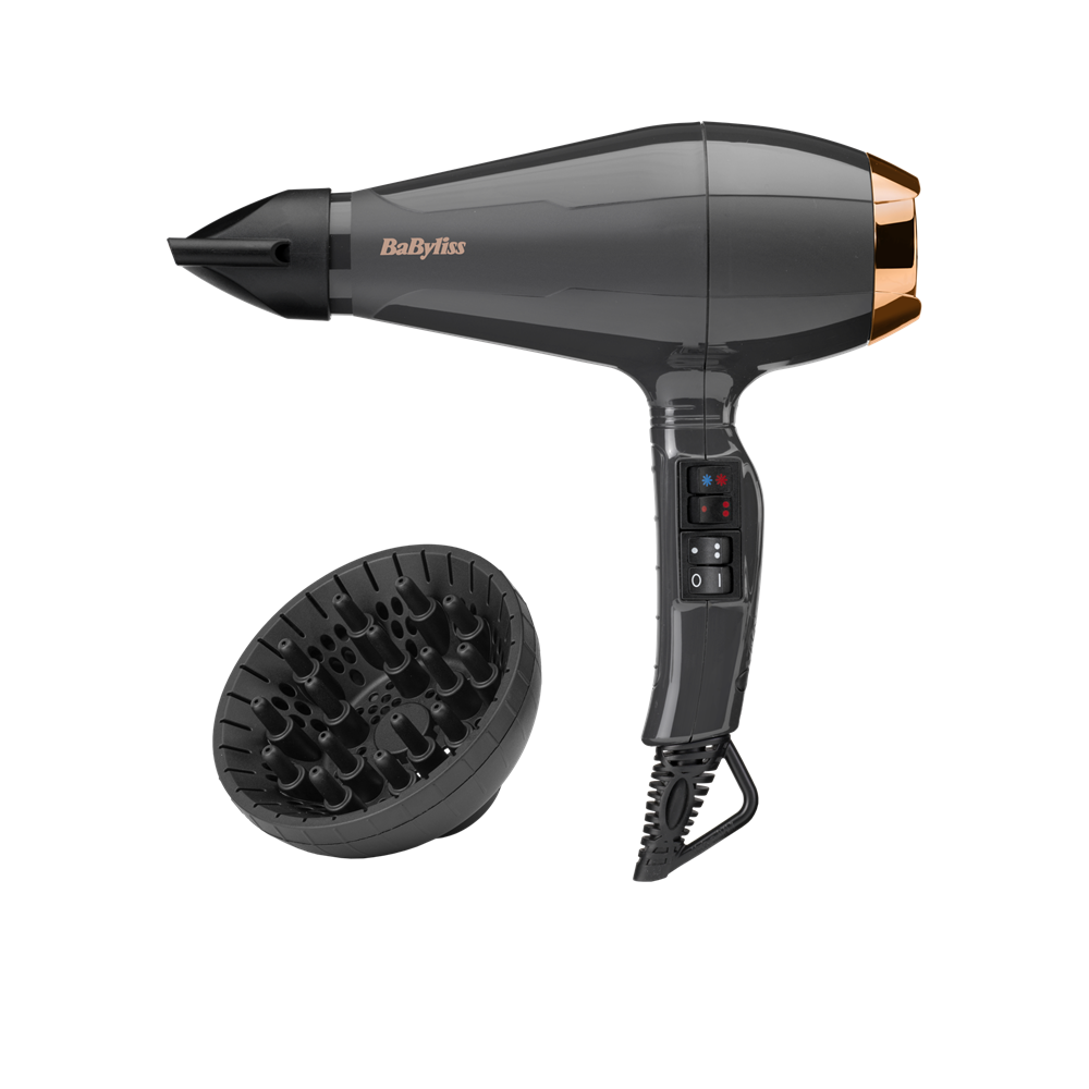 BaByliss 6719DE Air Pro Ionos hajszárító, AC motor, 2200W, fekete-sötétarany