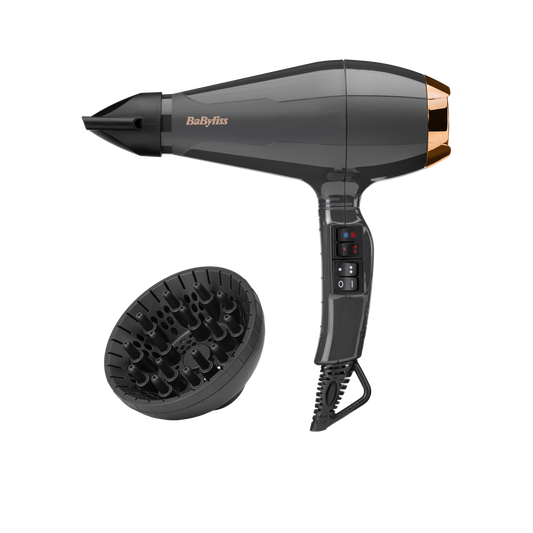 BaByliss 6719DE Air Pro Ionos hajszárító, AC motor, 2200W, fekete-sötétarany