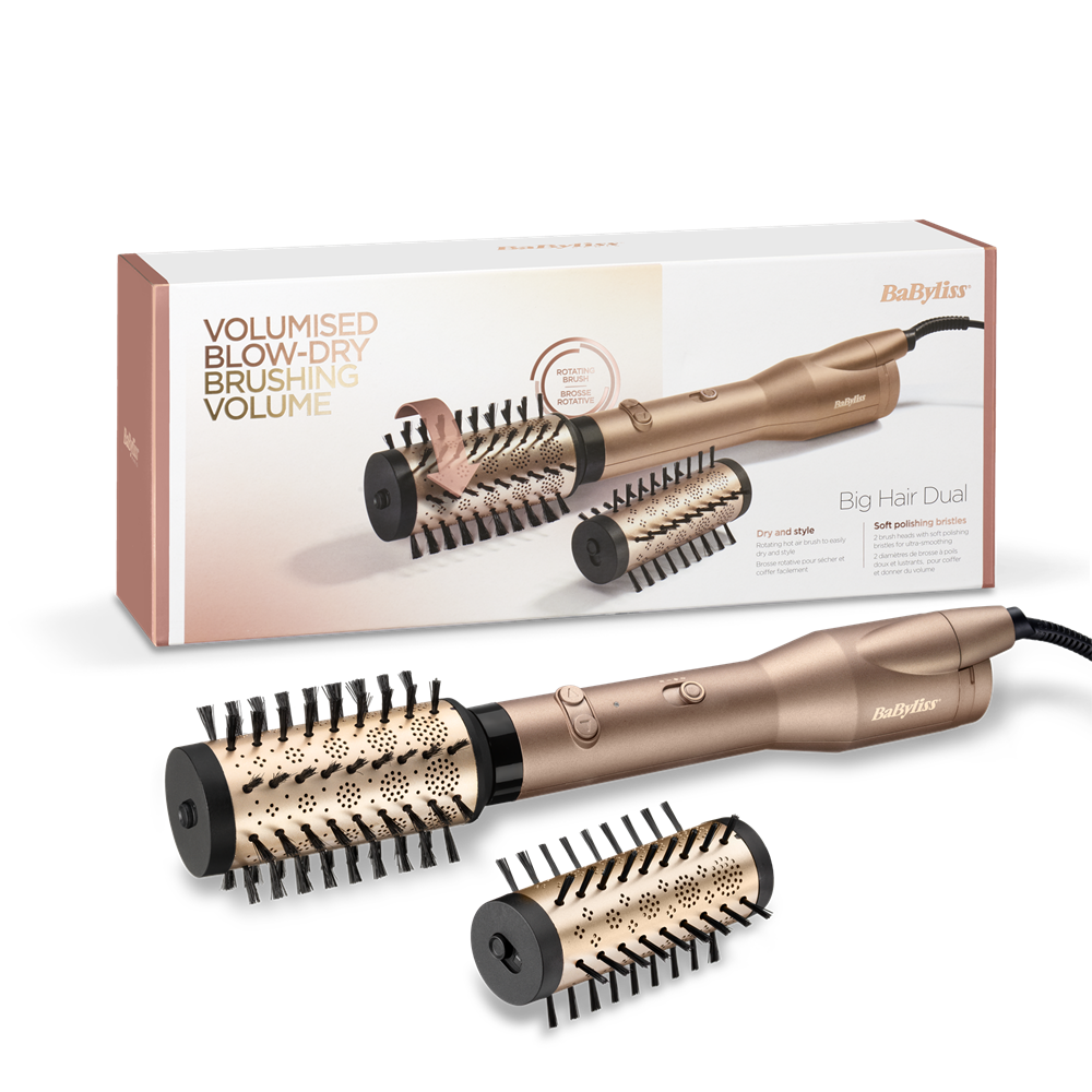 BaByliss AS952E Big Hair Dual forgókefés hajformázó 650W, 2 kiegészítő, arany
