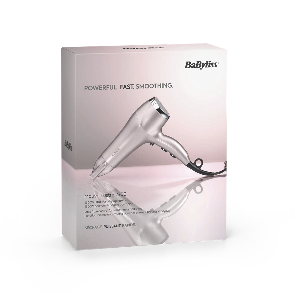 BaByliss D781E Mauve Lustre hajszárító, DC motor, 2300W, mályva