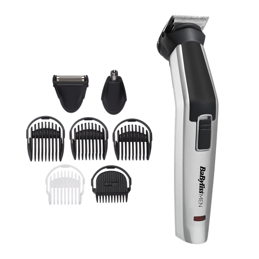 BaByliss MT726E 8az1-ben, arc- és testszőrtelenítő készlet, metálezüst