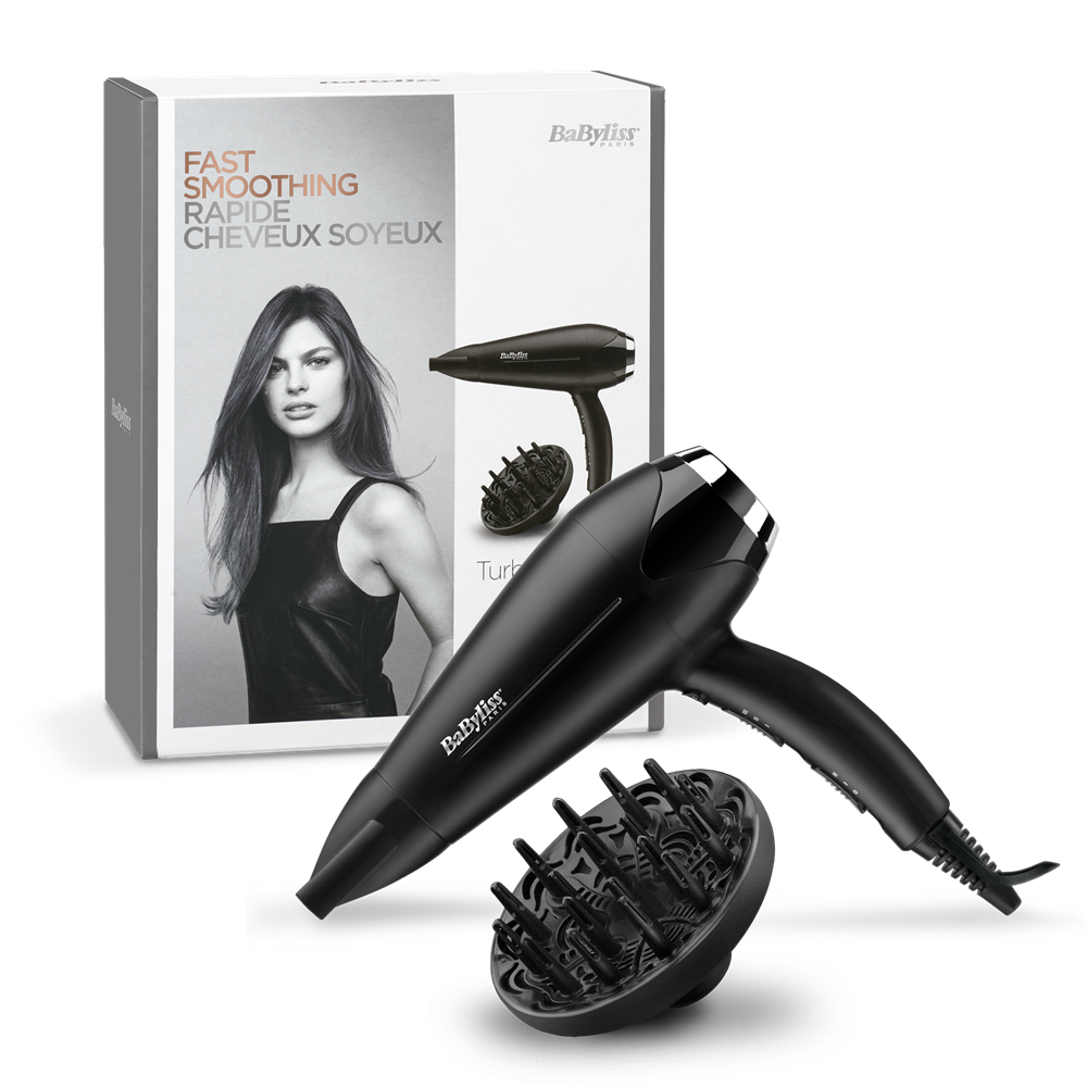 BaByliss D572DE Turbo Smooth hajszárító 2200W, fekete-ezüst